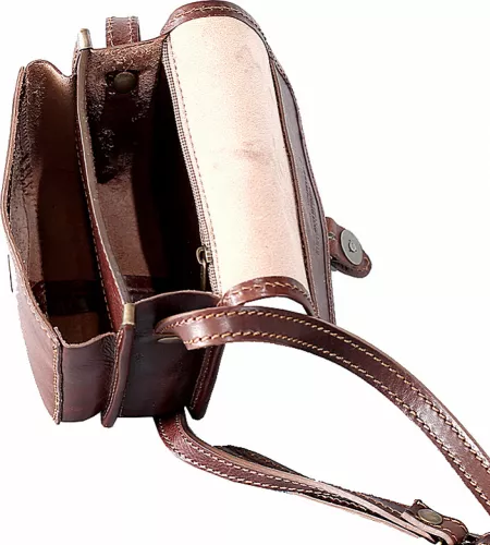 Geanta de umar crossbody din piele naturala coniac FP1150A