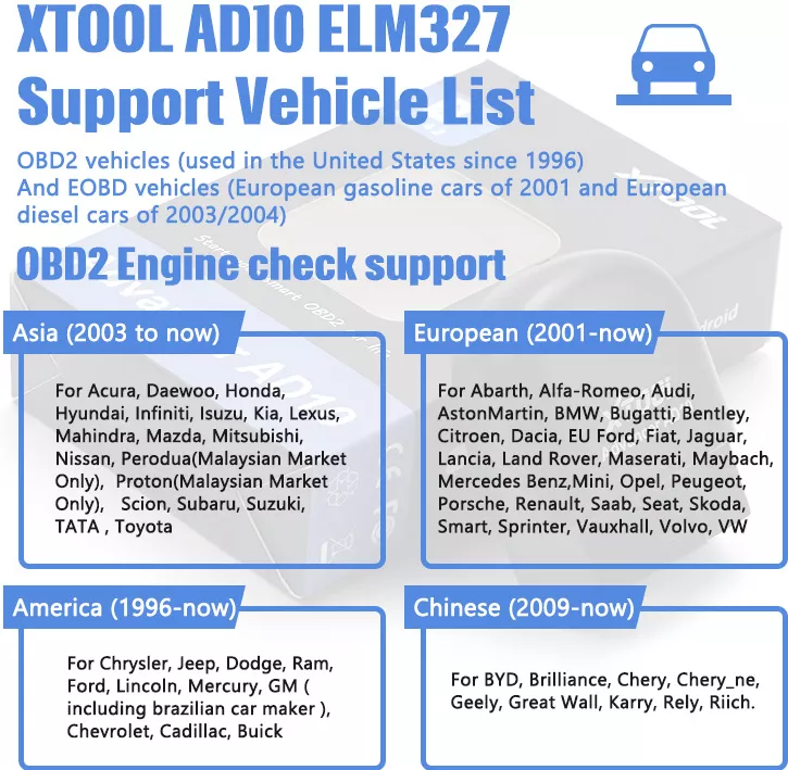Interfata Diagnoza XtooL AD10 OBD2 Blutooth 4.2 compatibila iOS Android