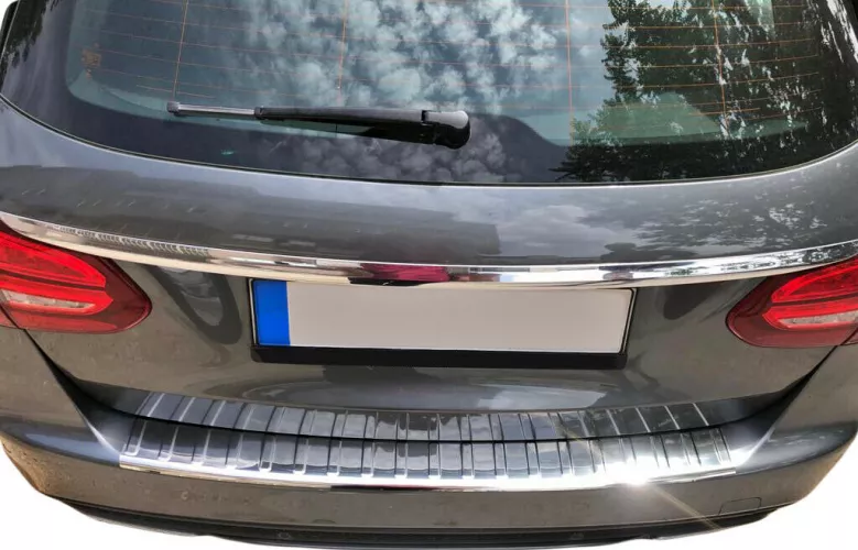 Bumperbescherming roestvrij staal, chroom, compatibel met Mercedes C-klasse, S204 T-model|2007-2015, premium kwaliteit van RECAMBO