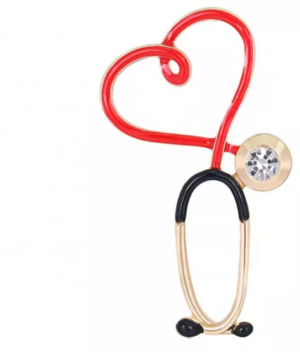 Experienced person fake salesman Brosa medicala culoare rosie model stetoscop drept la CEL.ro