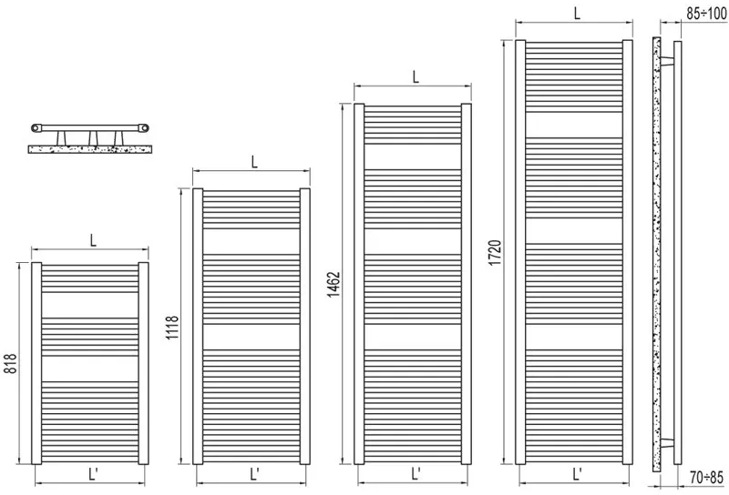 Radiator portprosop IRSAP Italia Ares alb 500/ 818 EIS050B01IR01NNN ...