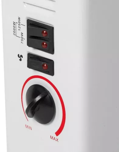Radiator electric Noveen CH5000 ventilator Turbo 2000W 3 trepte de putere termostat reglabil Alb — imaginea 5