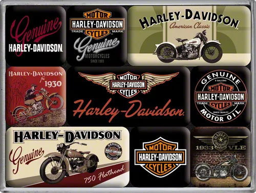 Magnete Harley Davidson Logo #1 - Acrilico Rosso Bianco Blu 8,3x5,1cm - Foto 4