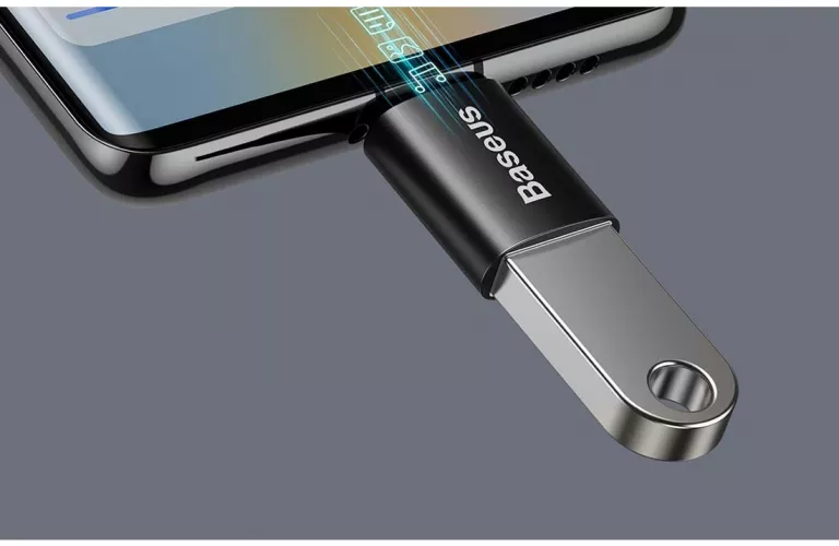 Adaptor conversie USB-A 3.1 la USB Type C, Baseus, până la 10Gbps, negru — imaginea 5