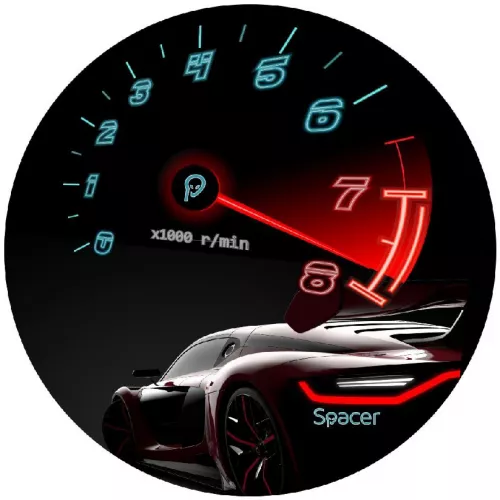 Covor pentru scaun gaming Spacer SPFP-SPEED-120 protecție parchet cauciuc și material textil 1200 x 3mm rotund — imaginea 3