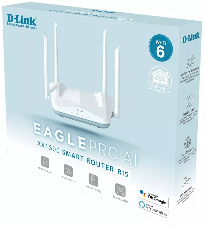 Router wireless Wi-Fi 6 Smart Eagle PRO AI D-Link R-15 AX1500 Dual-Band ...