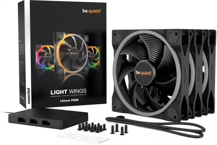 Set 3 ventilatoare ARGB be quiet! LIGHT WINGS 140mm PWM (BL078) 140x140x25 mm — imaginea 4