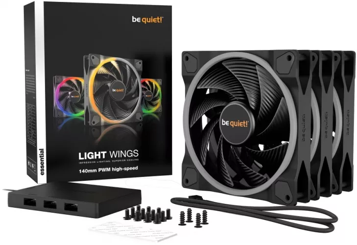 Set 3 ventilatore pentru carcasa Be quiet! LIGHT WINGS 140mm PWM High-Speed Triple-Pack BL079 — imaginea 5