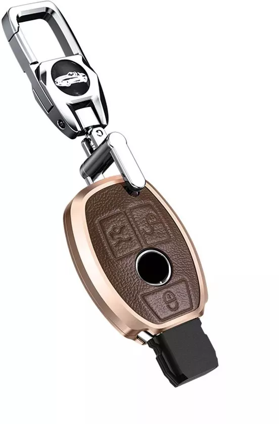 ontto Autosleutelhoes geschikt voor Mercedes Benz A C E S G klasse GLC CLE CLA GLB GLS W177 W205 W213 W22 X167 AMG met sleutelhanger ABS sleutelhoes beschermhoes sleutelbox accessoires blauw