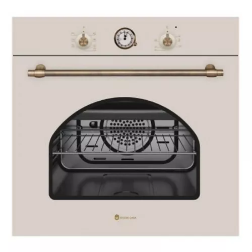 Pachet Studio Casa Cuptor Electric Dolce Vita Fedv60Bg + Plita Gaz Dolce Vita Pdv60Bg + Hota Onda Beige Retro — imaginea 4