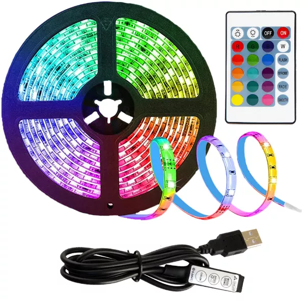 Kit Banda Led cu USB 3M 30 LED-uri Telecomanda pentru TV la