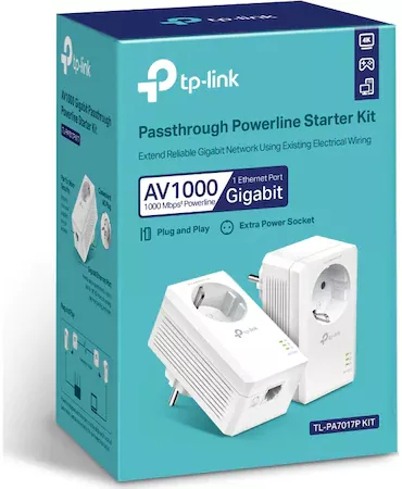 Kit Adaptoare Powerline Tp-Link TL-PA7017P KIT, AV1000 Gigabit (Alb) — imaginea 5