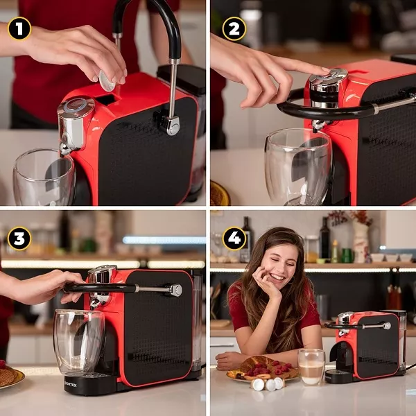 Espressor cu capsule Vortex VO4024 1145 W 0.65 l Compatibil capsule ...