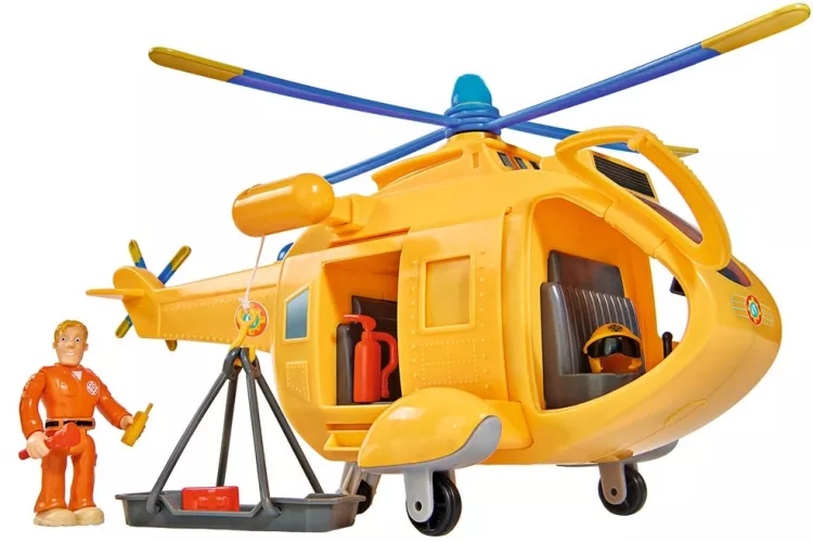 Hélicoptère Sam Le Pompier Wallaby II Simba - 34cm Avec Figurine Tom | Rotor Lumineux Et Sonore