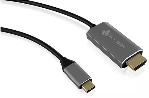 Cablu Raidsonic IcyBox USB-C 3.1 Male - HDMI Male 1.8m Negru — imaginea 4