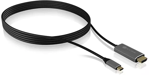Cablu Raidsonic IcyBox USB-C 3.1 Male - HDMI Male 1.8m Negru — imaginea 3
