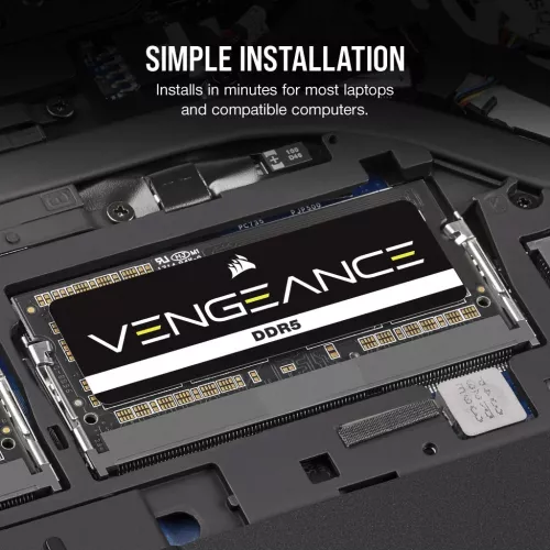 メモリー CORSAIR DDR5 64GB SODIMM Kit RAM Laptop Corsair DDR5 64GB 4800MHz CL40 2X32GB VENGEANCE