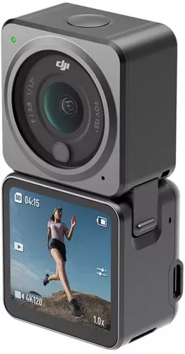 Open Box DJI Action 2 Dual-Screen Combo WITHOUT Magnetic Protective Case, 4K Action Camera With Dual OLED Touchscreens, Magnetic Attachments Stabilization Technology Underw
