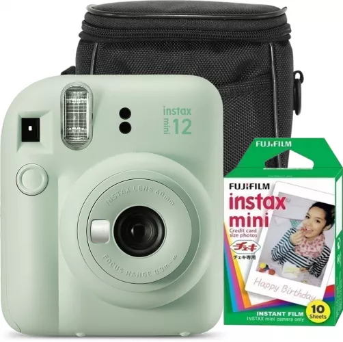 Camera foto instant Fujifilm Instax mini 12 Mint Green cu 10 filme