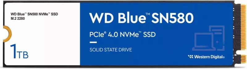 SSD WD Blue SN580 1TB PCI Express 4.0 x4 M.2 2280 WDS100T3B0E