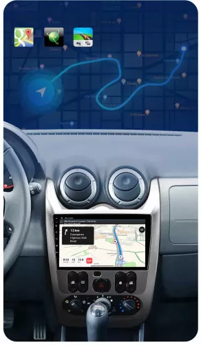 Navigatie Dedicata Dacia Duster 1 2010-2013 cu Android - 4+64 GB - slot SIM 4G - Octa Core Radio DSP GPS USB RDS Bluetooth Internet WiFi D