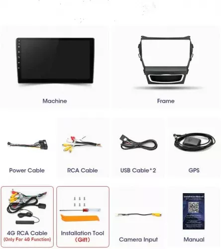 Navigatie Dedicata Hyundai Santa Fe 2012-2017 cu Android - Quad Core Radio DSP GPS USB RDS Bluetooth Internet WiFi MirrorLink Dual Zone Di