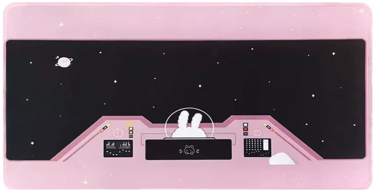 Mouse Pad Gaming XEVO Girl Rabbit 60 x 30 cm Roz cu Negru SKU x-11