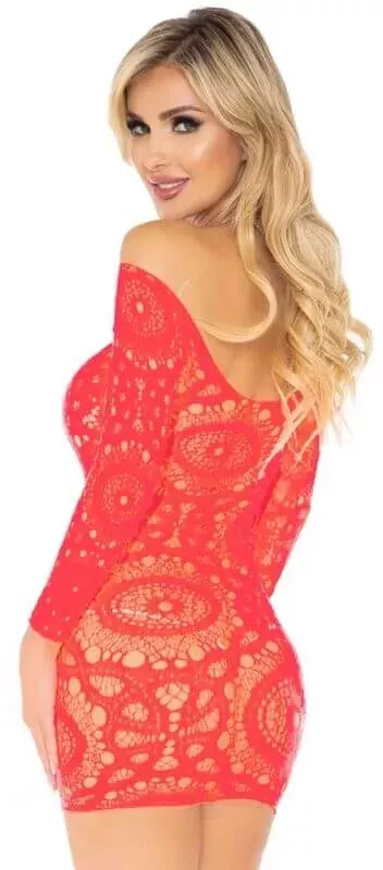 Leg Avenue - Boxer In Pizzo Per Donna | Microfibra Con Volant | Rosso - 2