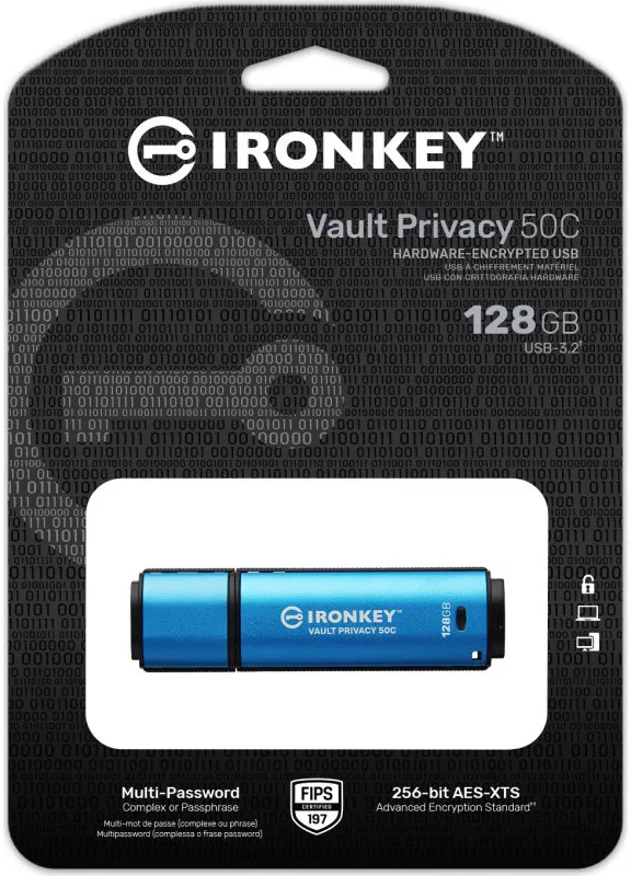 Memorie externa Kingston IronKey Vault Privacy 50C Series AES-256 Encrypted