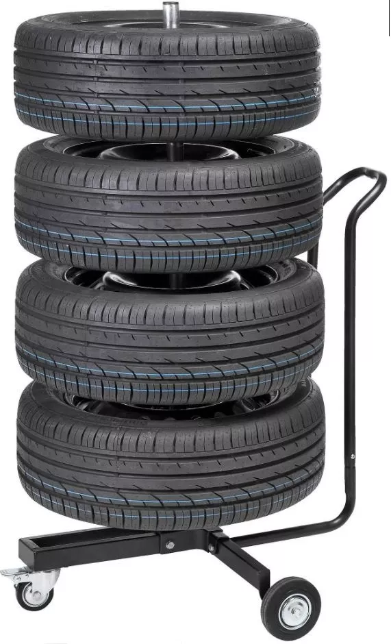 Stand de aluminiu Carpoint cu roti pentru depozitare rotii anvelope cu ...