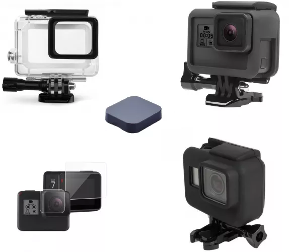 Set 5 accesorii pentru Gopro Hero 5 6 7 Carcasa waterproof Rama de  