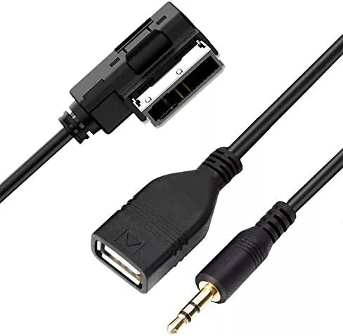 Cablu adaptor AMI MMI MDI la AUX Jack 3.5 mm si USB compatibil cu