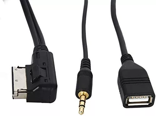 Cablu adaptor AMI MMI MDI la AUX Jack 3.5 mm si USB compatibil cu