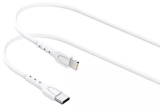 Cablu Type-C la Tip Lightning Lemontti LEMCTYCLH2A 1.2m Alb — imaginea 3