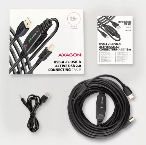 Cablu Axagon ADR-215B prelungitor 15m activ USB-A USB-B negru — imaginea 5