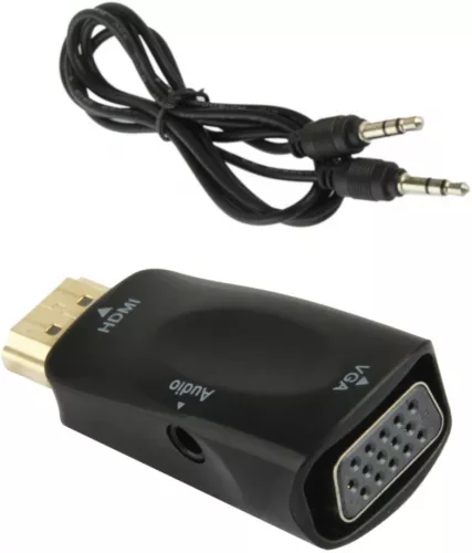 Adaptor HDMI la VGA cu Audio Jack 3 5 Full HD 1080P Unidirectional Negru
