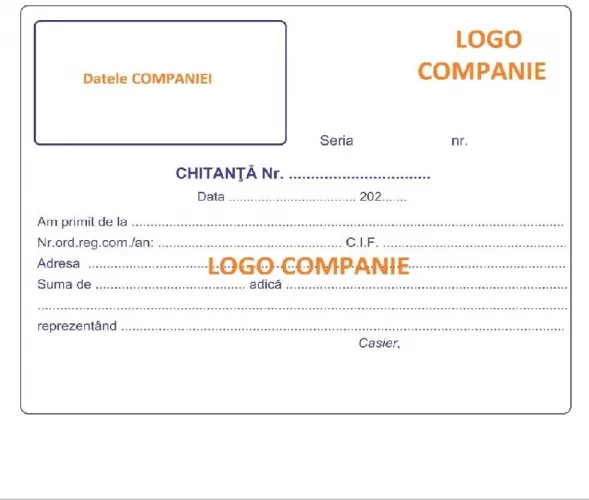Chitante Personalizate Autocopiative A6 in 3 Exemplare Tipar 1+1 Coperti si