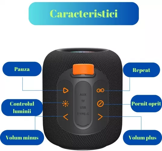 Boxa portabila wireless Hopestar 10w rgb actiune 10 metri
