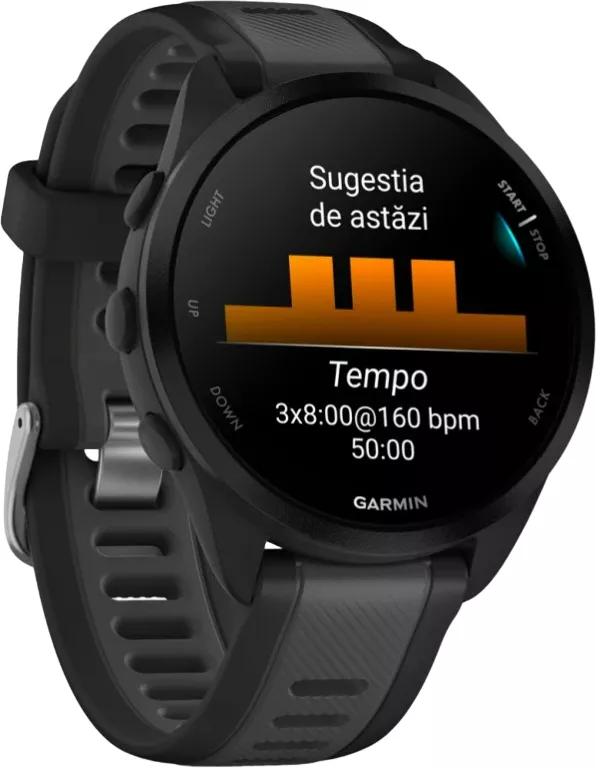 Smartwatch Garmin Forerunner 165 curea Silicon Black - Slate Grey