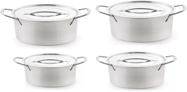 Set Profesional De 4 Oale Din Inox Cu Capace Inox Rezistent La ...