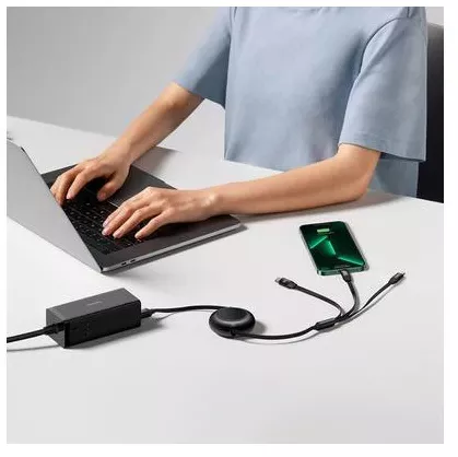 Baseus Bright Mirror 4 Cavo USB-C 3-in-1 100W - Per Micro USB, USB-C E Lightning - Lunghezza 1,1m, Colore Nero, Ricarica Veloce - 3