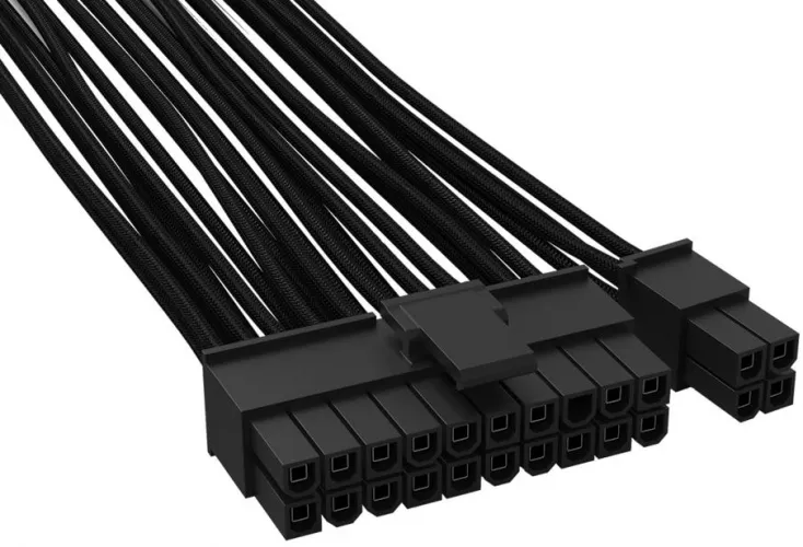 Cablu alimentare placa de baza be quiet! CB-6620 BC080 sleeved black 24 pini — imaginea 4