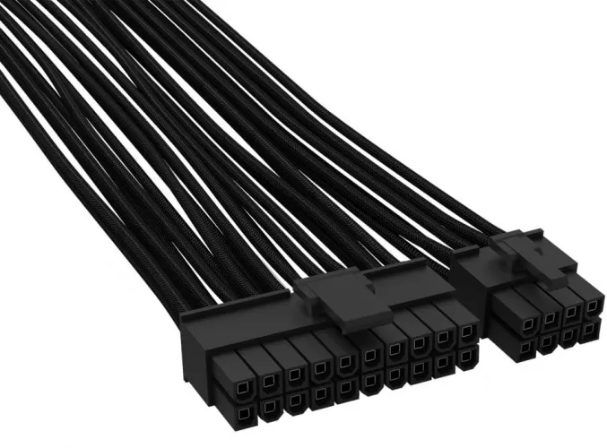 Cablu alimentare placa de baza be quiet! CB-6620 BC080 sleeved black 24 pini — imaginea 5