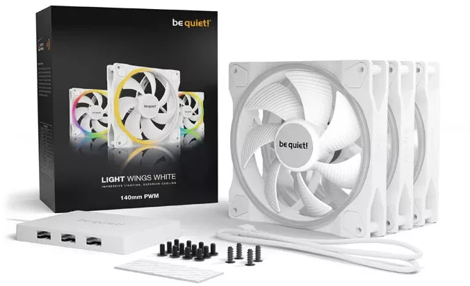 Ventilator PC be quiet! LIGHT WINGS White 140mm PWM 1700 RPM Triple ...