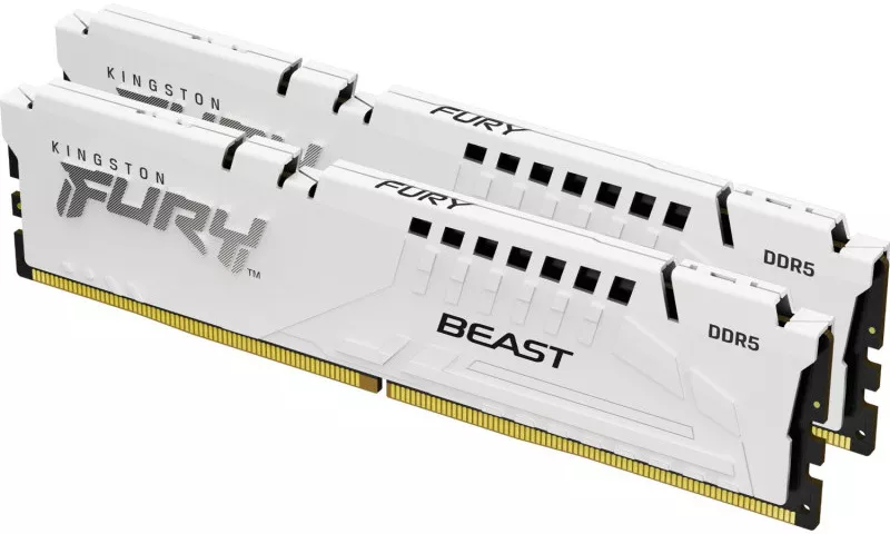 Kit Memorie RAM Kingston FURY Beast White 64GB 2x32GB DDR5 6000MHz CL30 Dual Channel Kit