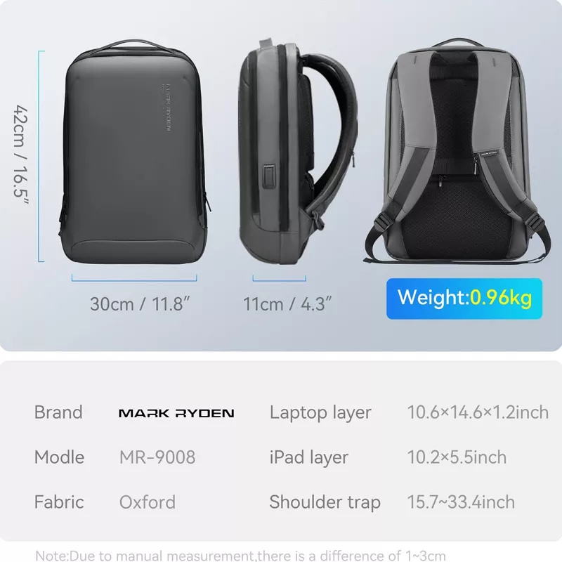 Mark Ryden Rucsac Rucsac barbati Mark Ryden Smart Laptop de 15.6 rezistent la apa USB si ...