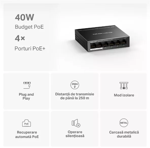 Switch Mercusys MS106LP — imaginea 6