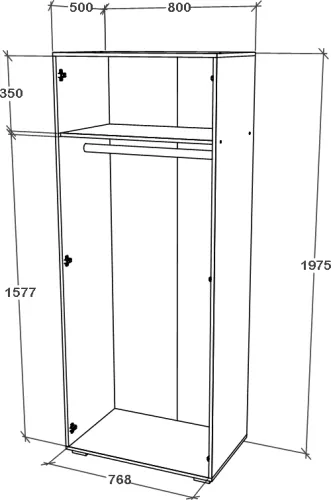 Dulap Nero 2 Usi oglinda Stejar Bronz 80 x 52 x 200 cm 922023