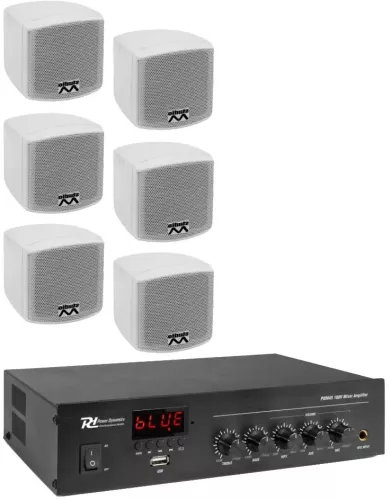 Sistem audio 6 boxe Omni 201 white bluetooth USB FM