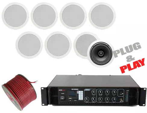 Sistem audio 8 boxe tavan USB bluetooth FM 240W - imagine 1